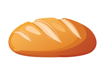 Warm Golden Brown Bread Loaf - Vector Illustration