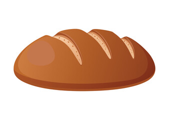 Wholesome Plain Dark Bread Loaf - Vector Illustration