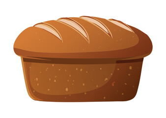Hearty Brown Whole Grain Bread - Vector Illustration