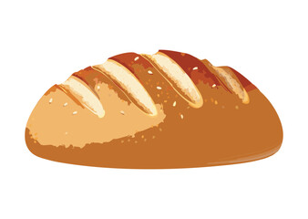 Rustic Artisan Bread with Scored Top - Vector Illustration