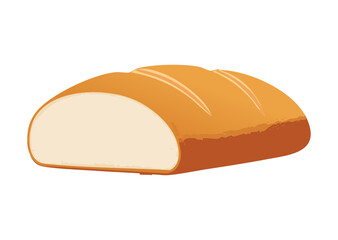 Freshly Sliced Portion of Wholesome Bread - Vector Illustration