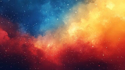 Naklejka premium Colorful sky with stars and smoky texture, great for digital art. Use as backdrop for dreamy or fantastical creative projects.