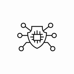 cpu shield protection icon sign vector