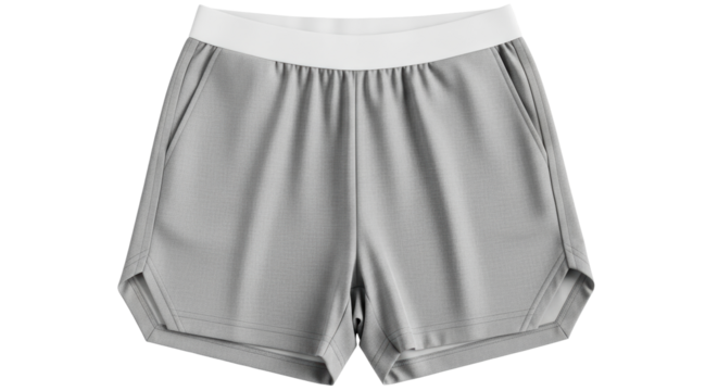 Isolated Gray Sport Shorts on White Background