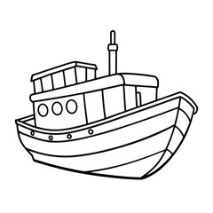 Obraz premium Boat Coloring Page for Kids – Fun and Easy Nautical Adventure
