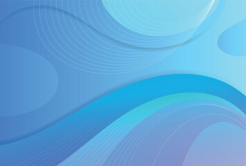 Naklejka premium Blue Gradient with White Ribbon background design