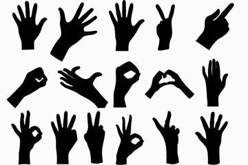 set of hand gestures