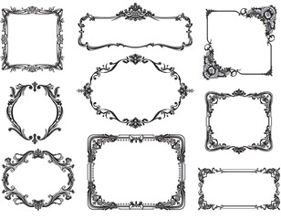 Collection of ornate vintage decorative frames and borders image