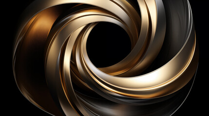 Golden metallic swirls create an abstract background