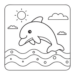  Ocean Scene Bold & Easy Coloring Book Pages, Easy Ocean Coloring Book, Bold Line Sea Life Coloring,  Large Print Ocean Coloring Book.