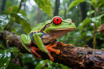 Naklejka premium red eyed tree frog