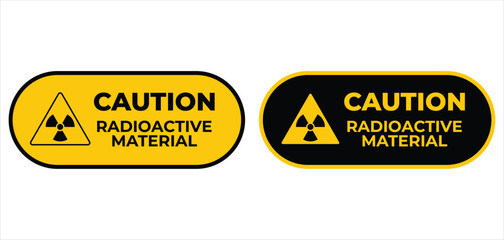 Set warning radioactive materials public sign design vector illustration radioactive material danger caution 