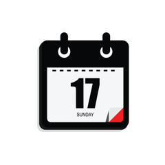 calender icon, 17 sunday icon with white background