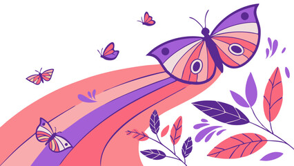 abstract background with butterflies