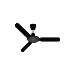 Fan vector Vector Illustration of a Black Ceiling Fan Isolated on White Background