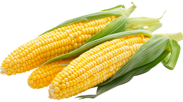 Botanical Illustration of Zea Mays in PNG Cutout Format Isolated on a Transparent Background for Visual Reference or Display