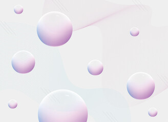 Light ping Bubbles with Ribbon Abstruct Background design