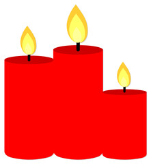 Christmas candle icon, Xmas isolated symbol, vector 