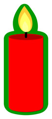 Christmas candle icon, Xmas isolated symbol, vector 