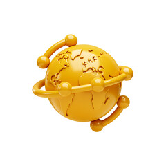 Globe with Orbitals on transparent background