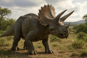 Fototapeta premium Majestic triceratops in nature