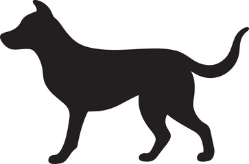 Silhouette of Dog Walking for Logo Design