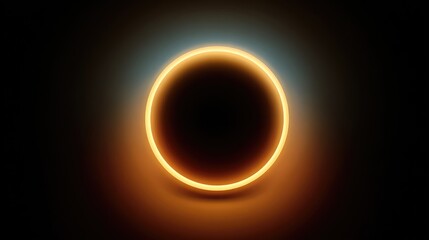 Captivating Glowing Circle on a Dark Background Evoking a Sense of Mystery and Intrigue, Perfect for Abstract Art and Design Projects