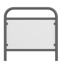 3D rendering illustration of a curved advertising pedestrian safety barrier 2