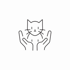 cat caring icon sign vector