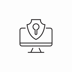 desktop protection lock icon sign vector