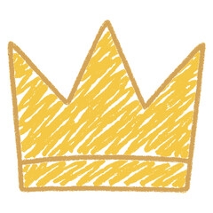 crown scribble crayon drawing flat color vector illustration template design