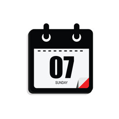 calender icon, 07 sunday icon with white background