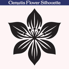 Silhouette of Clematis flower, vector illustration