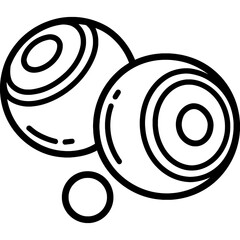 Lawn bowling set outline icon vector