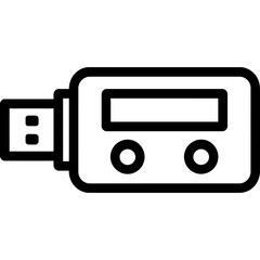 Obraz premium Hardware wallet device outline icon vector