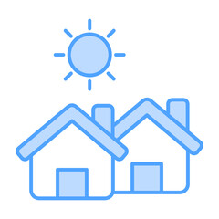Residential Blue Icon Element For Design