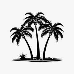 Obraz premium Coconut trees plant drawing sketch.