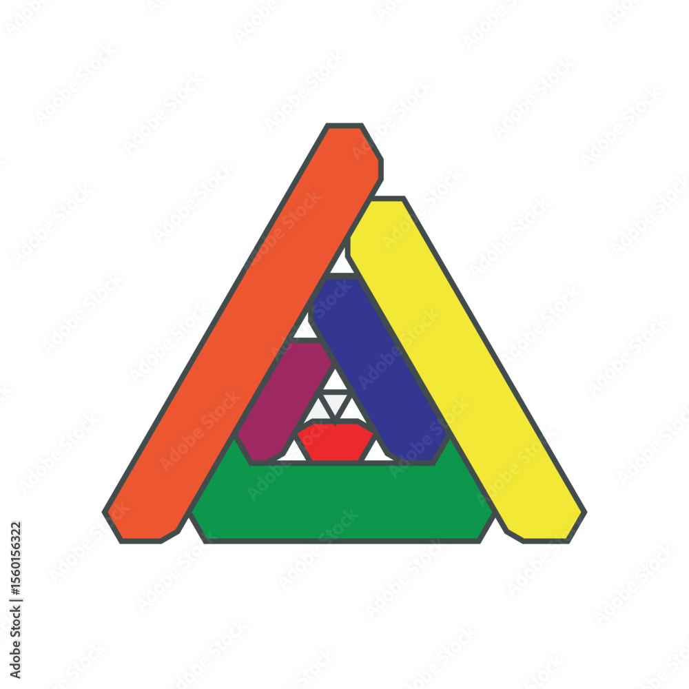 Fototapete abstract color gradient penrose triangle pattern collection