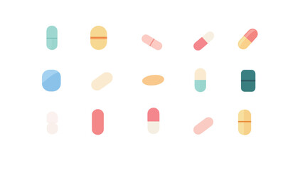 Flat Medicine Capsule Illustration &ndash; Vector Graphic of Pill and Capsule Design