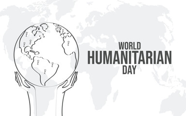 Happy world humanitarian day banner poster on white background. Vector