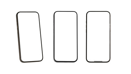 Smart phone frame less blank screen, Mobile phones white screen can be used for commercial advertising, Isolated on white background.