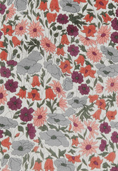 Botanical Seamless Pattern with Artistic Floral Design