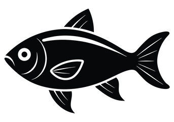 Fish Simple Outline silhouette on white background