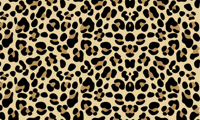 Seamless Leopard Print Pattern on Beige Background. This is a seamless repeating pattern of a leopard print.