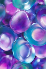 Close-up of colorful, translucent candies