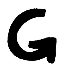 Grunge arrow. Abstract brush paint symbol. Vector ink element