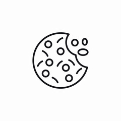 cookie bite icon sign vector