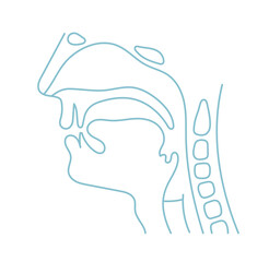 Human Throat Anatomy Line Icon
