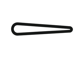 Simple black outline of a hair clip against a clean white background