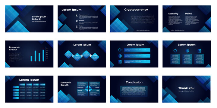 modern presentation template featuring a refreshing design that combines light and dark blue, suitable for company presentations, school projects, and product promotions	